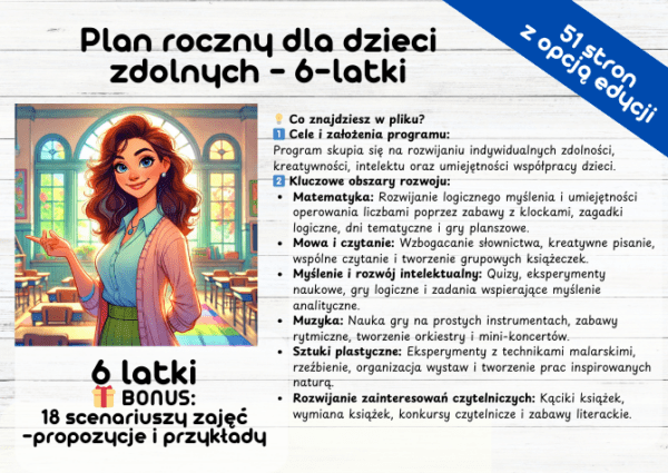 Sprawozdanie z działań rozwijających dzieci zdolne - na podstawie planu rocznego