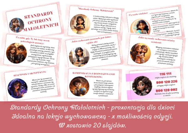 Standardy procedury Ochrony Małoletnich w Jednostkach Oświatowych - prezentacja dla dzieci.