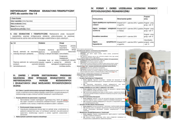 IPET. Indywidualny program edukacyjno – terapeutyczny.- przykład - autyzm