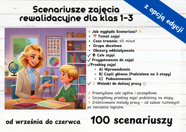100 Scenariuszy Zajęć Rewalidacyjnych dla klas 1-3 – 288 stron inspiracji