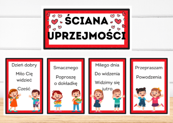 Karty demonstracyjne / pokazowe – Ściana uprzejmości