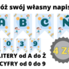 Ułóż własny napis z okazji Dnia Dziecka - Litery od A do Ż oraz cyfry od 0 do 9.