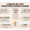 Plakat: 7 RULES OF LIFE EVERYONE SHOULD KNOW 7 Zasad Życia, które KAŻDY nauczyciel powinien znać