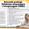 Dziennik praktyk Edukacja włączająca i integracyjna (120h) w przedszkolu specjalnym