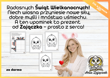 Wielkanocny pakiet kart pracy do druku – nonogram i kolorowanki zajączki PDF